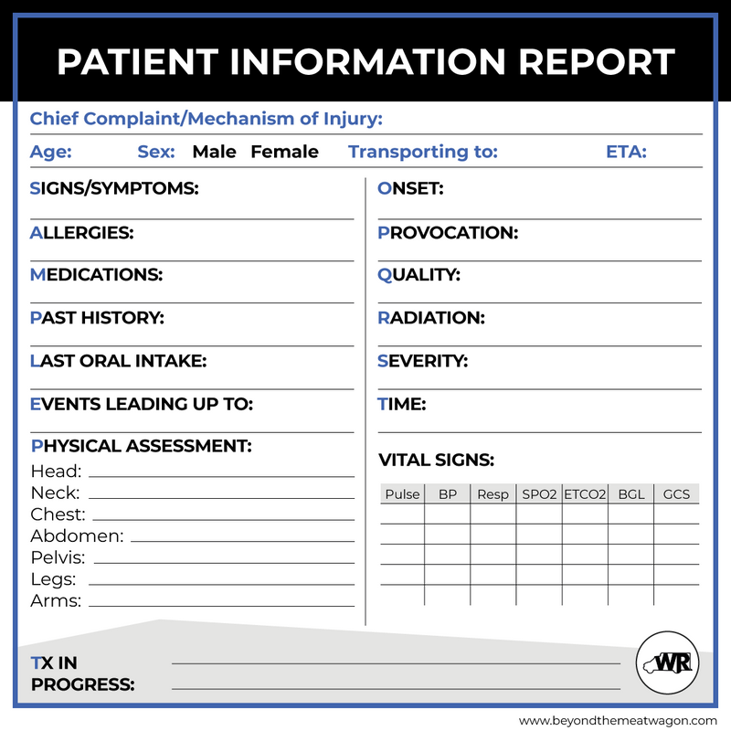 BLS/EMT Medical Reference Stickers